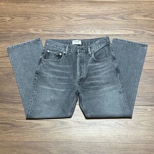 AGOLDE 90s Straight Leg Jeans Gray High Rise Button Fly Denim Sz 27